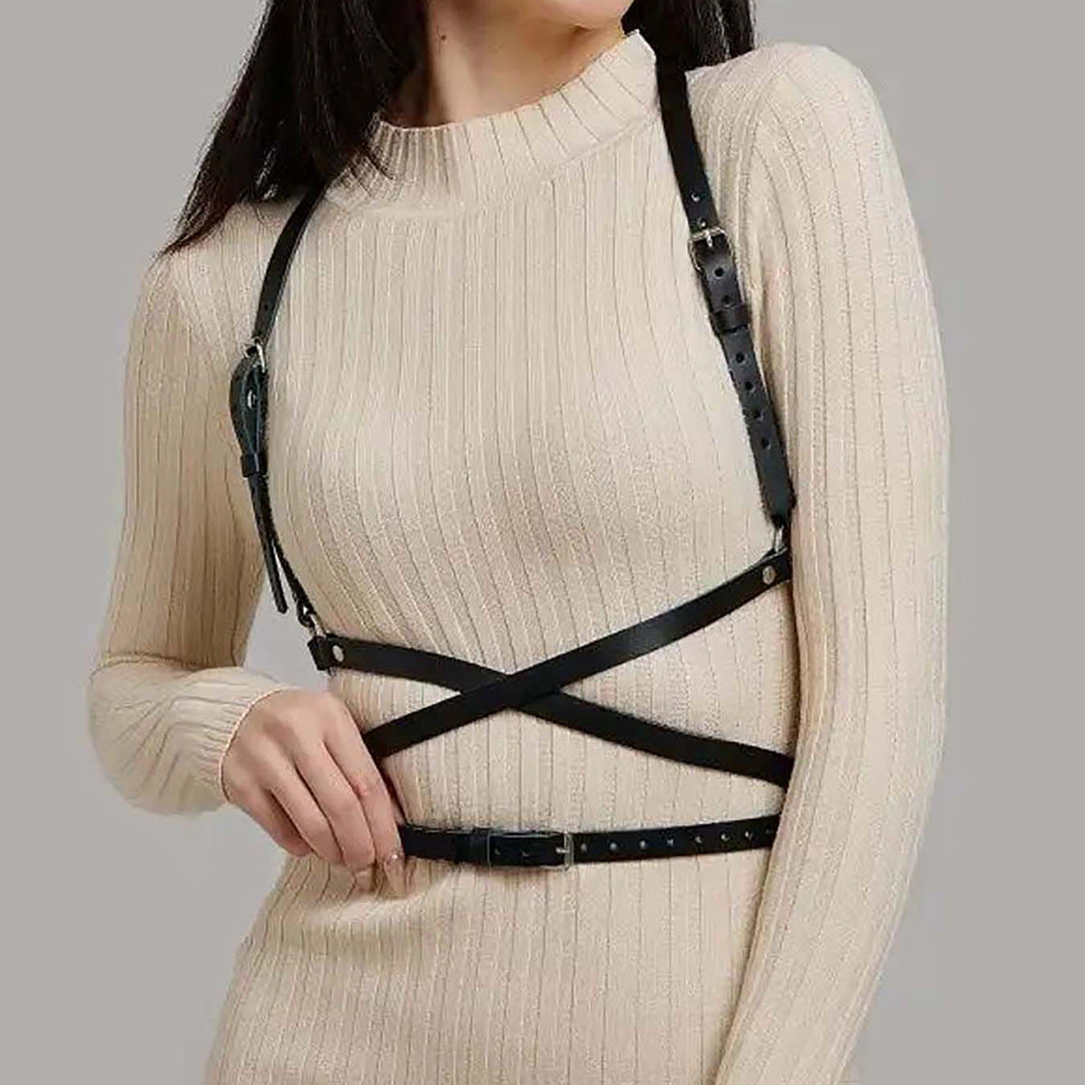 Women Leather Harness Belt
