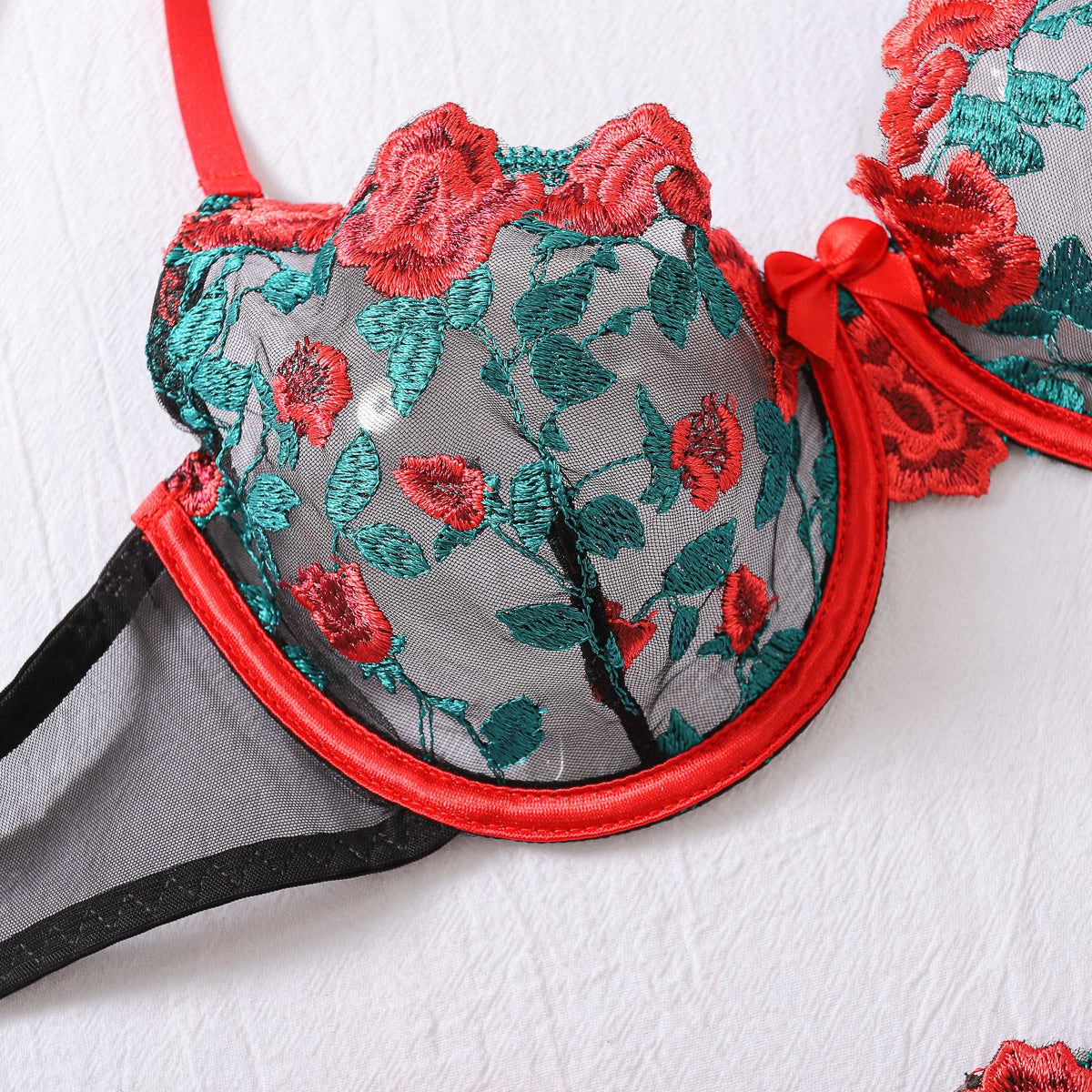 Embroidered Sheer Lingerie