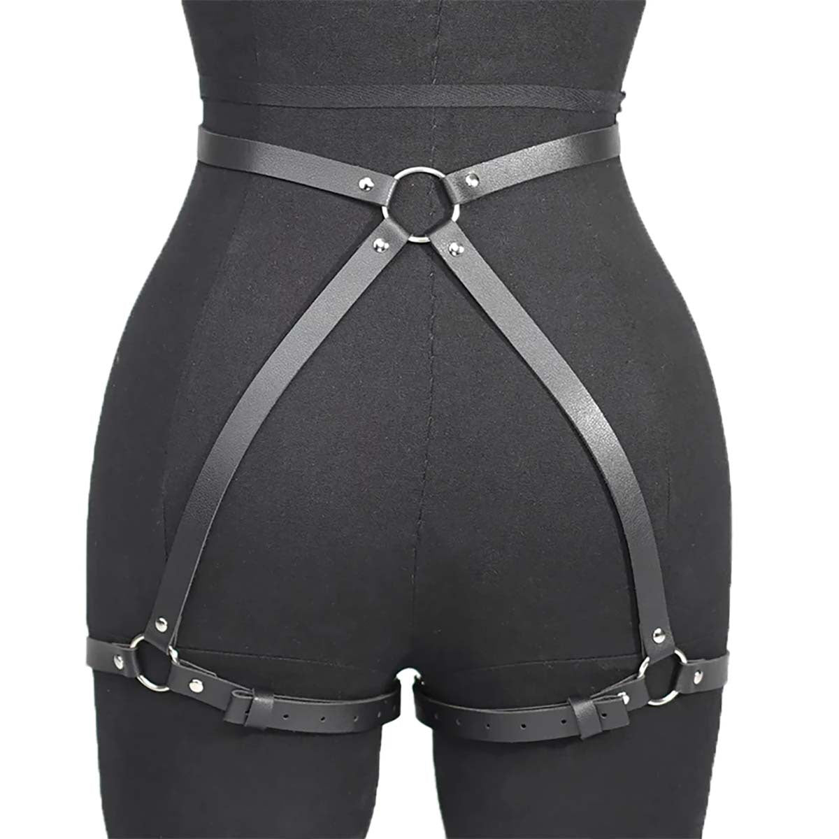 Bondage Harness Leather Leg Female