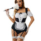 Submissive Sexy French Maid Costumes Slutty Anime Cosplay Lingerie Bodysuit Revealing