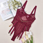 Latina Black Bodysuit Lace Clear Lingerie Red Teddy