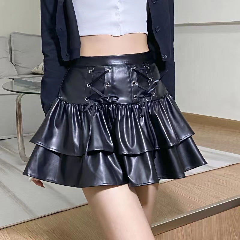 Black Leather Mini Skirt