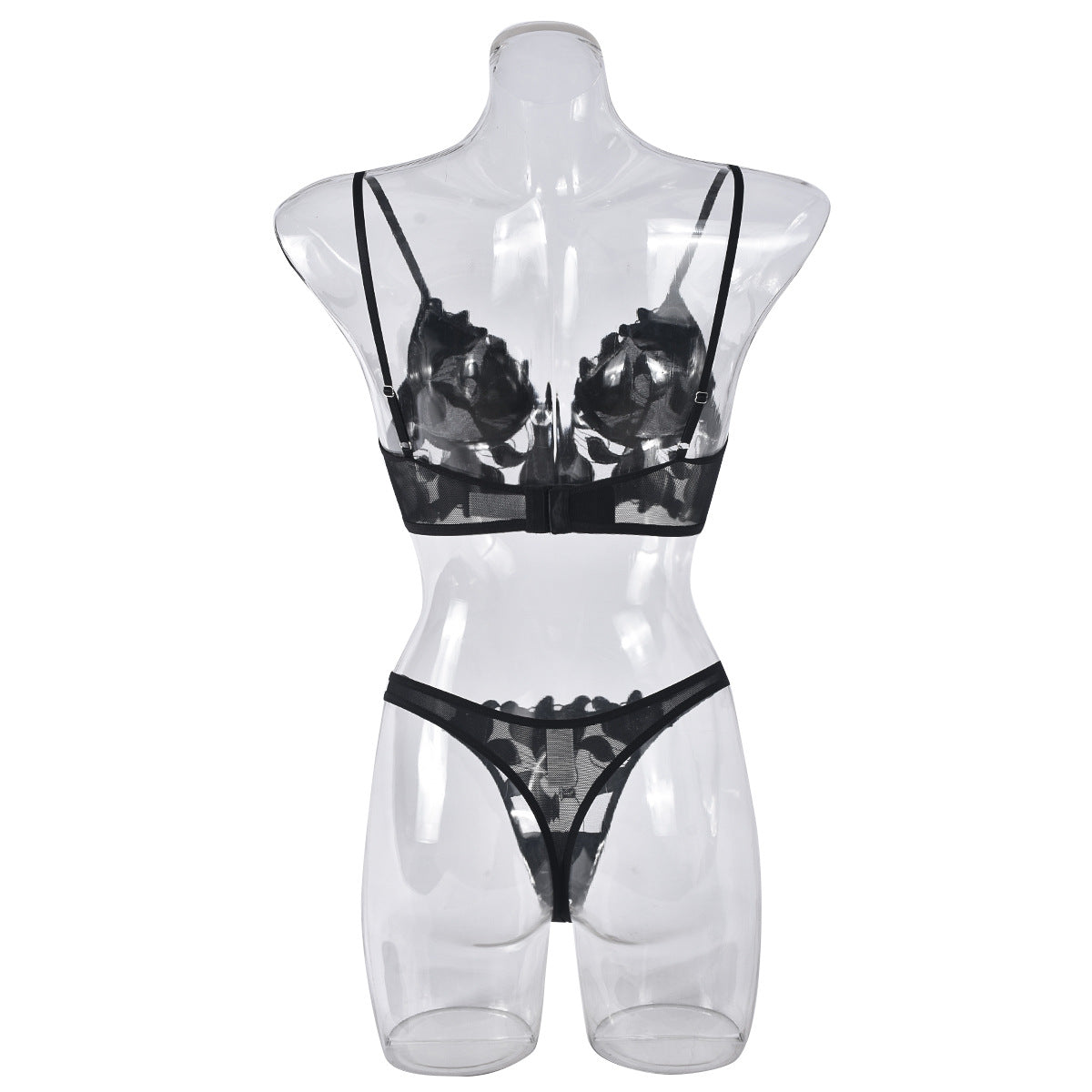 Black Deep V Lingerie Sheer