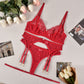 Women Lingerie Garter Set Red Bra & Panty Sexy