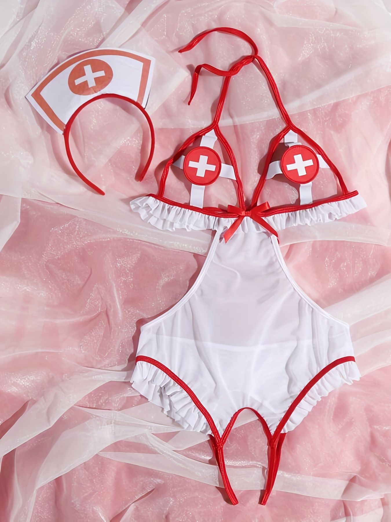 Sex Bodysuit Strapy Sexy Nurse Costume Role Play Lingerie