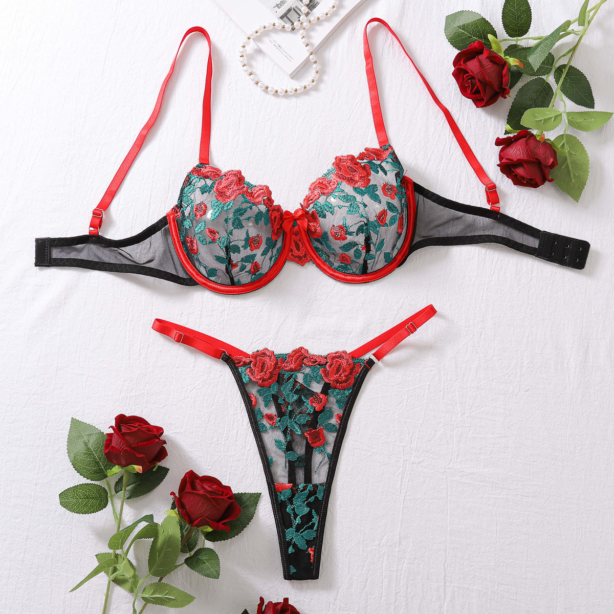 Embroidered Sheer Lingerie