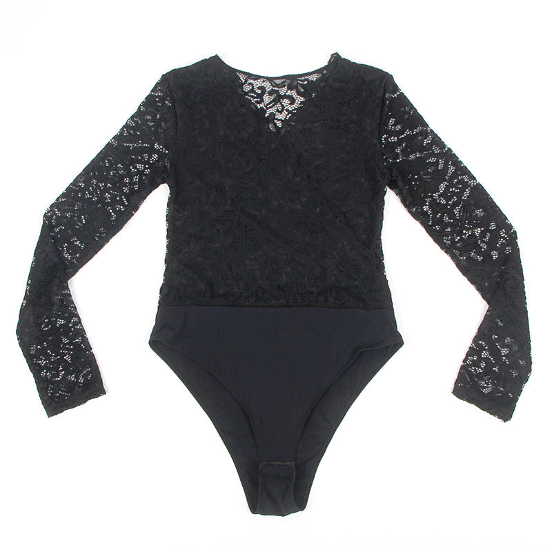 Slutty Open Back Bodysuit Black lingerie for older women Teddy