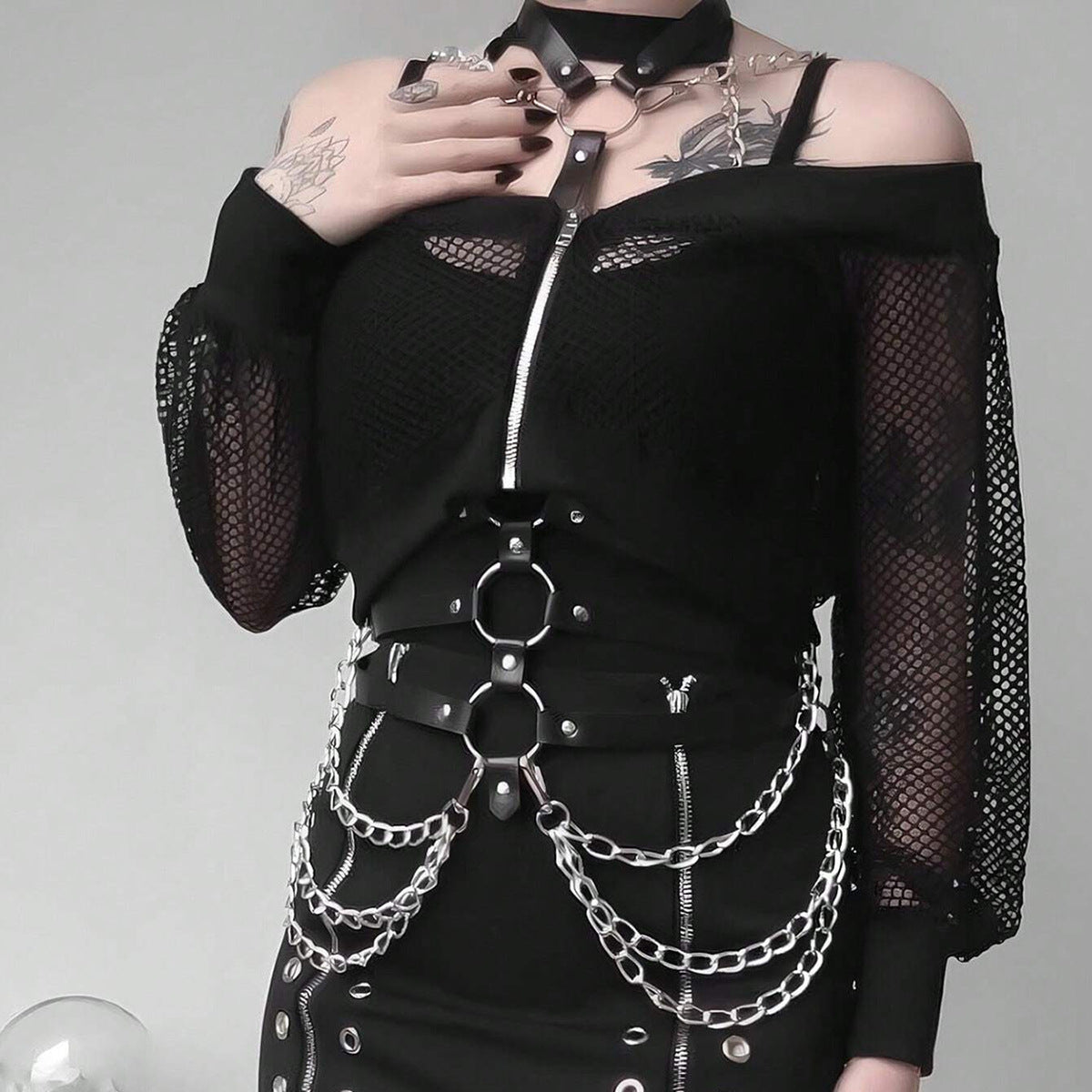 Leather Belt Harness Womens