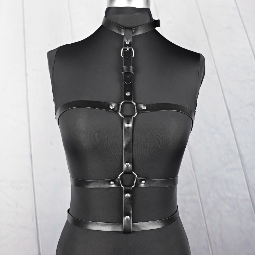 Cheap Leather Goth Lingerie Chest Harness