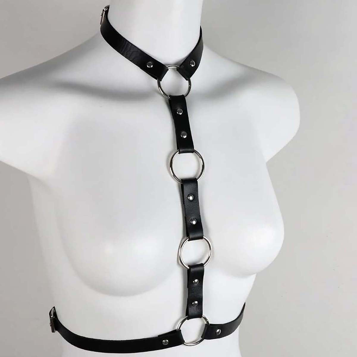 Black Leather Chest Harness