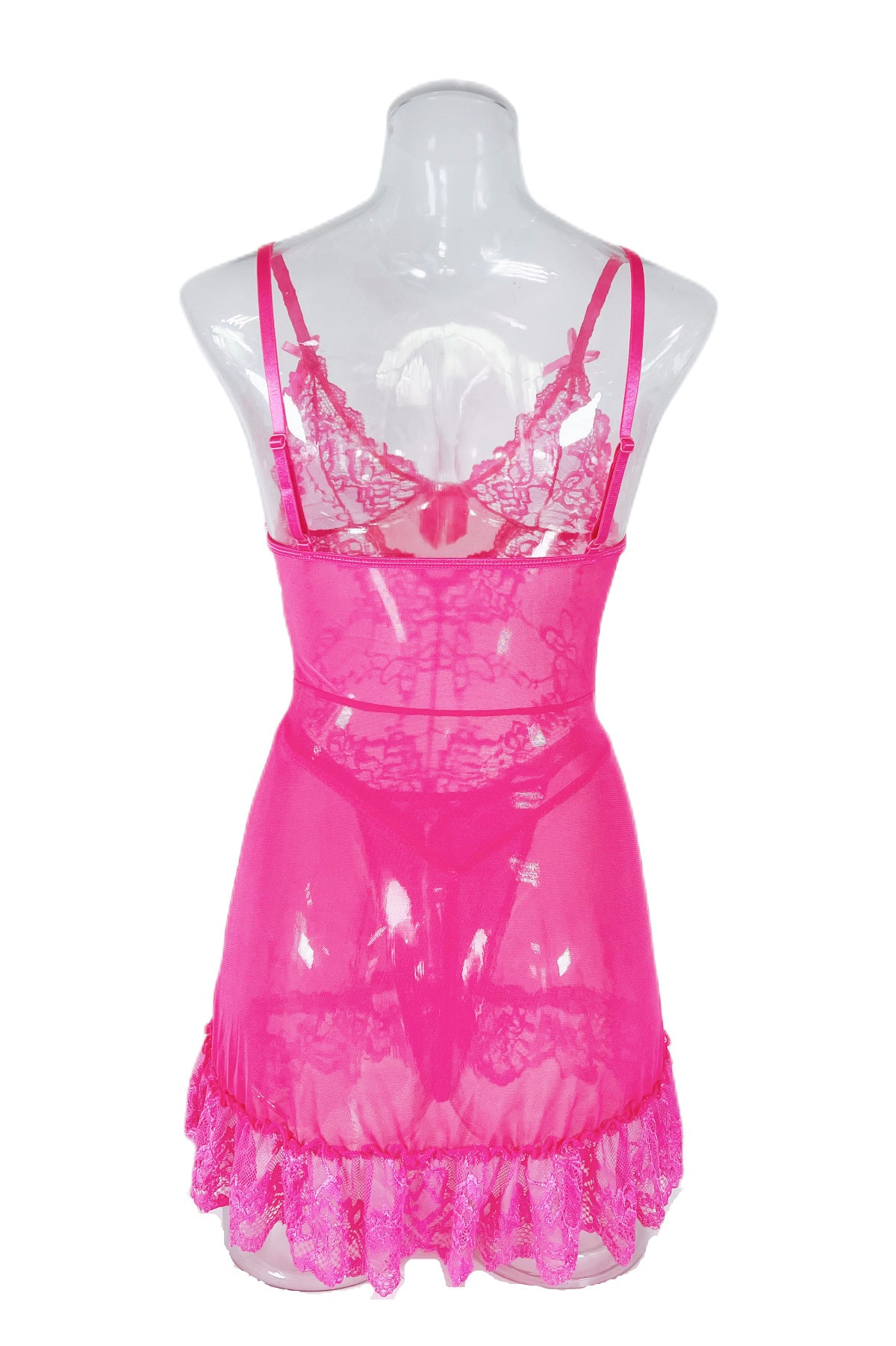 Pink Sheer Babydoll Dress