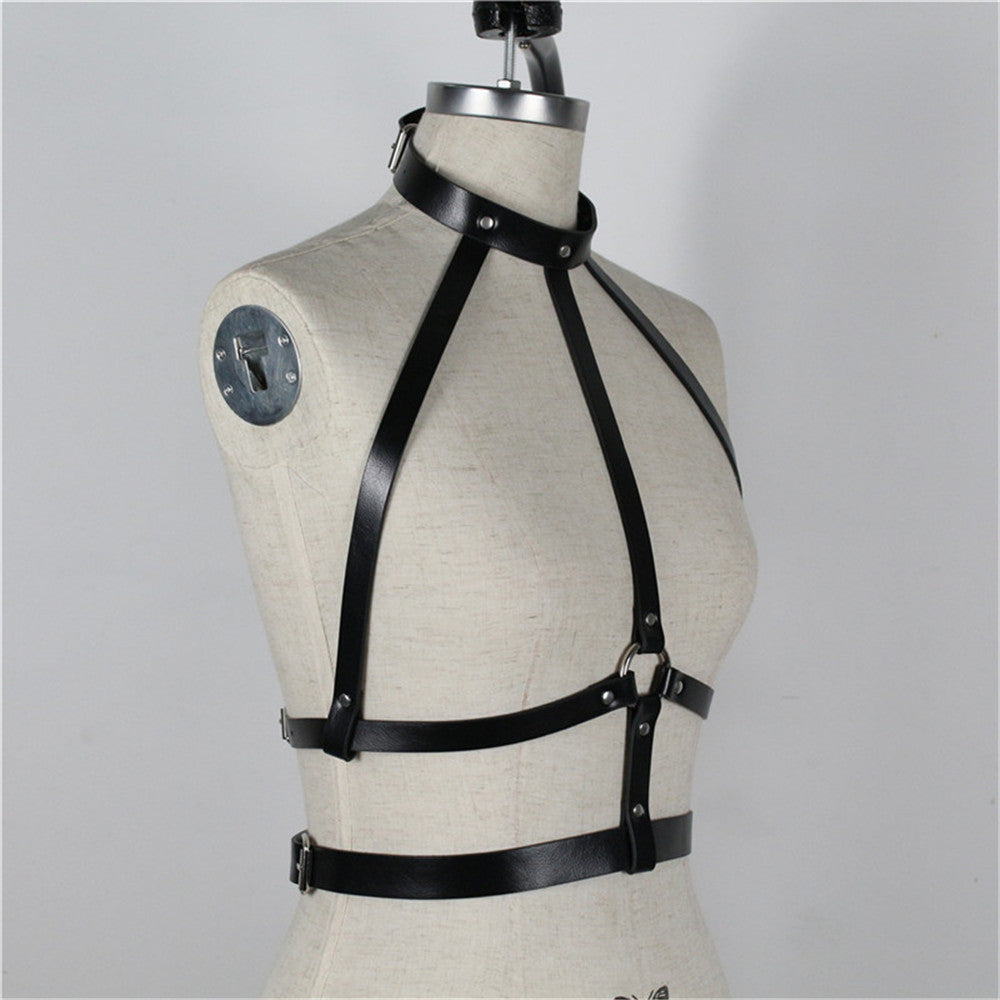 Leather Bdsm Harness Breast Spiked