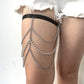 Black Leg Garter Revealing Black Body Harness Lingerie