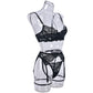 Nasty Garter Lingerie Set Lace Bra & Panty Revealing