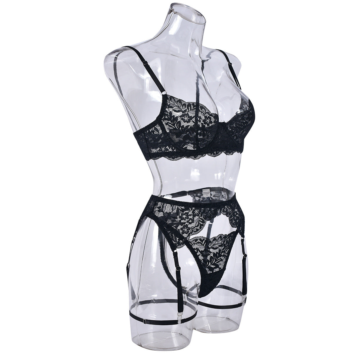 Nasty Garter Lingerie Set Lace Bra & Panty Revealing