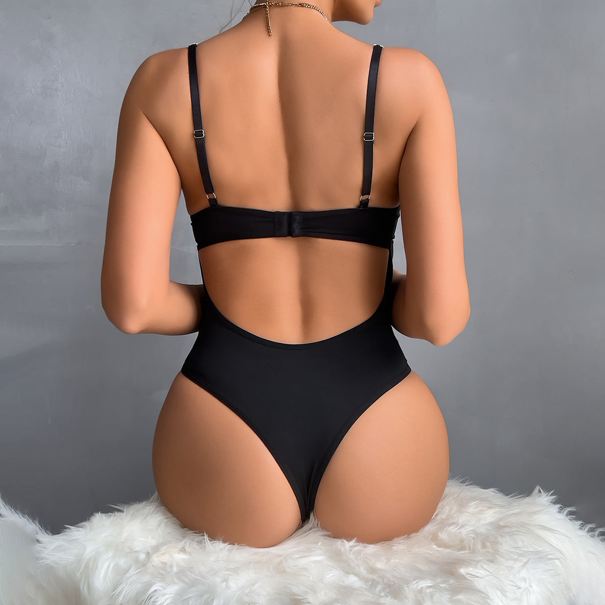 Leather Floral Corset Bodysuit Bdsm Lingerie