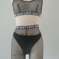 Revealing Sexy Latina Lingerie  Set Latina Black Mesh Lingerie Women  Bra Panties