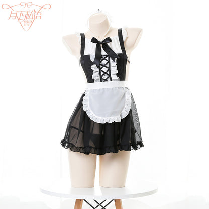 Sexy Red Dresses Submissive Maid Outfit Lingerie Cosplay Costume