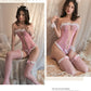 Extreme Pink Bodysuit Cat Mesh Lingerie Bunny Costume Teddy