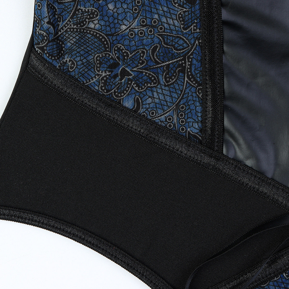 Leather Floral Corset Bodysuit Bdsm Lingerie