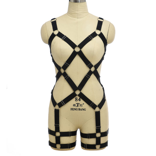 Sex Black Bodysuit Strapy Body Harness Lingerie White Teddy