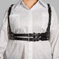 Leather Harness Over Pirate Shirt