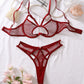 Couples Latina Lingerie Set Sexiest Mesh Lingerie Top Red Bra Panties