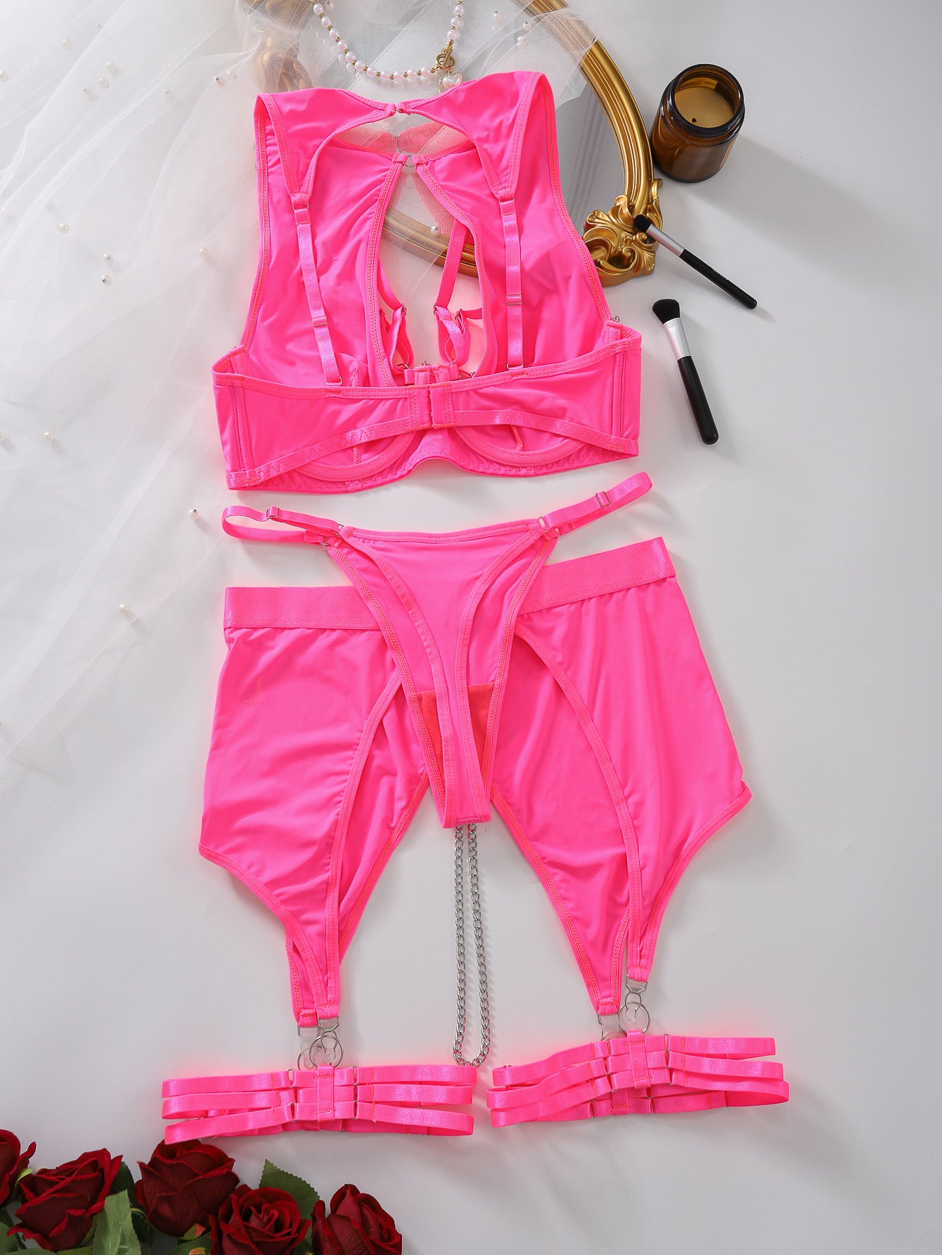 Open Crotch Panties Sheer Bra