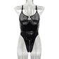 Womens Bodysuit Hot Plus Size Leather Lingerie Black Teddy