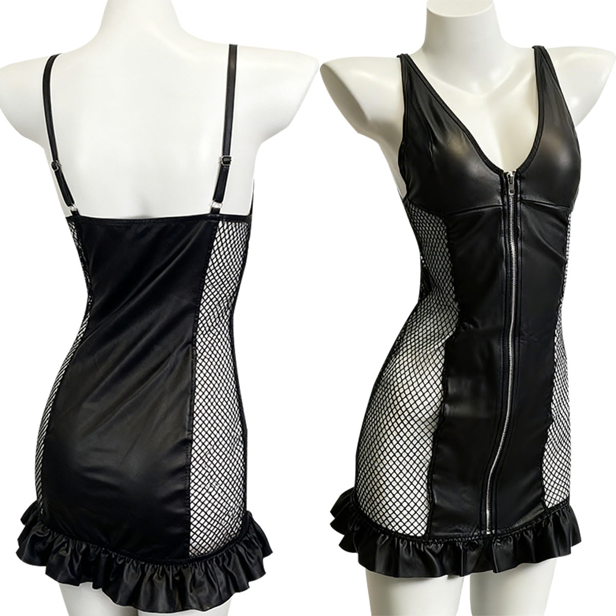 Short Black Leather Dress