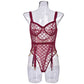 Latina Black Bodysuit Lace Clear Lingerie Red Teddy