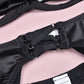 See Thru Plus Size Garter Lingerie Set Black Bra & Panty Hot