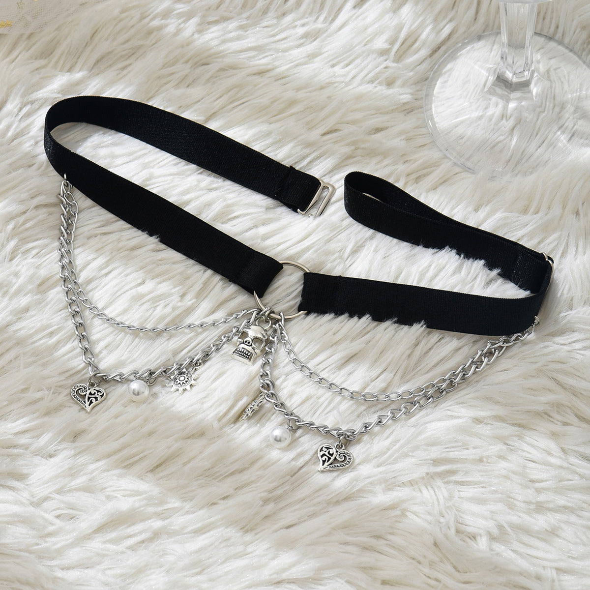 Black Halloween Pendant Leg Garter
