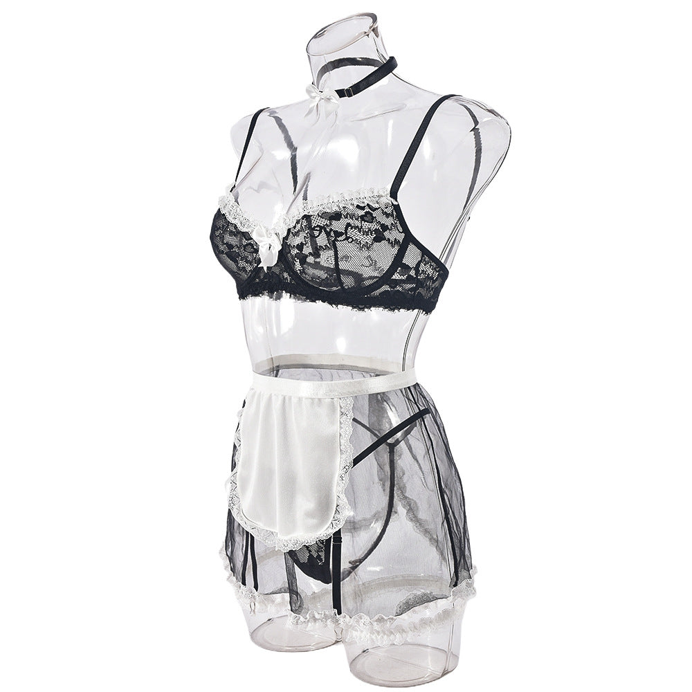See Through Black Lace Lingerie Halloween Party Sheer