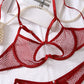 Couples Latina Lingerie Set Sexiest Mesh Lingerie Top Red Bra Panties