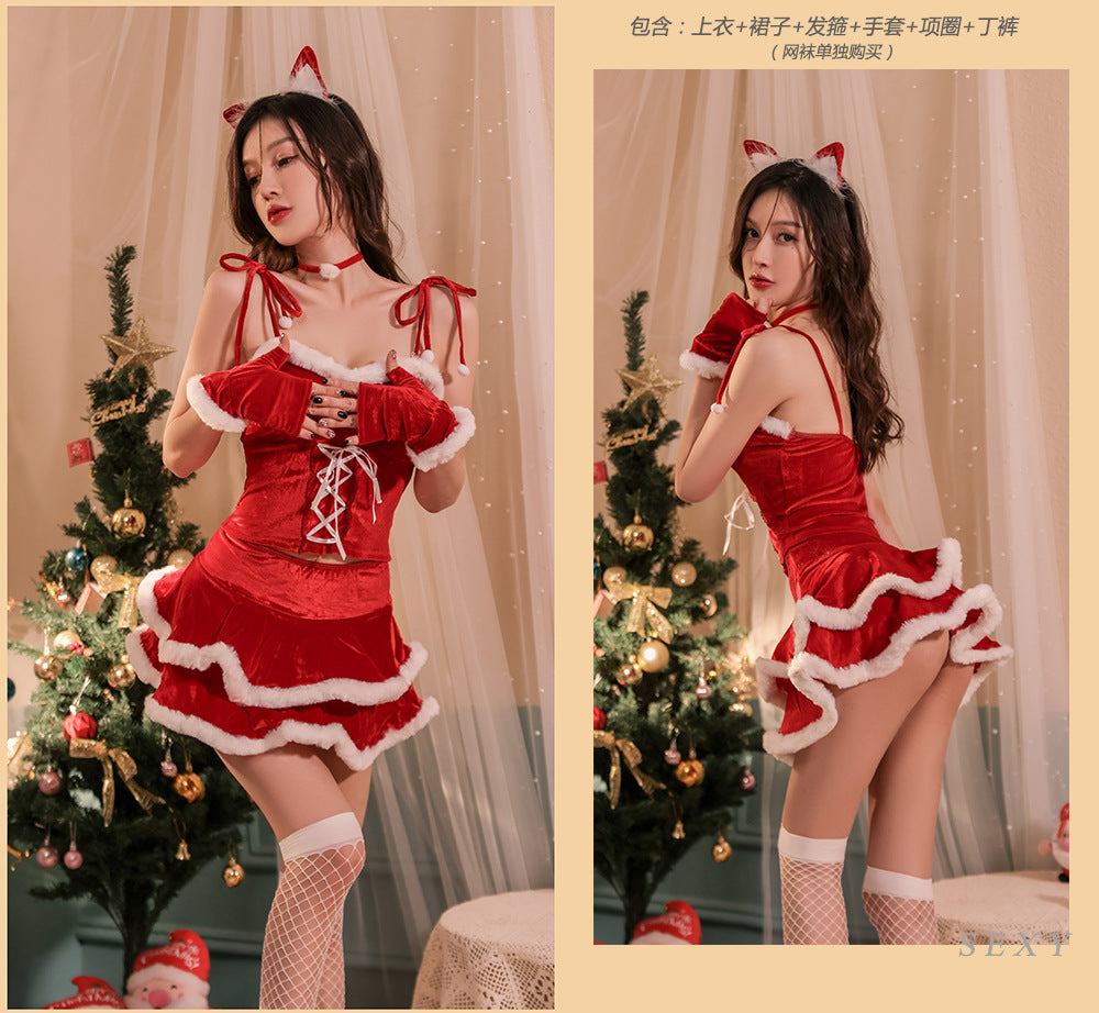 Slutty Sexy Christmas Costume Extreme Anime Lingerie Dress Intimate