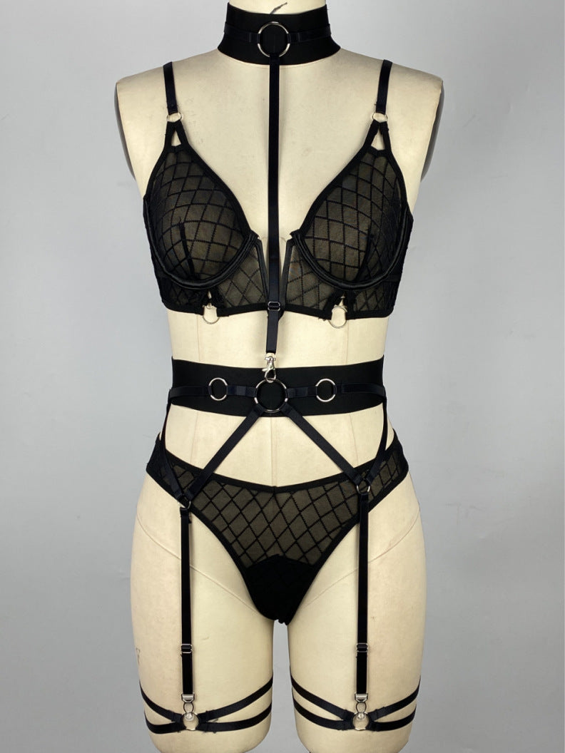 Couples Revealing Strappy Harness Lingerie Set