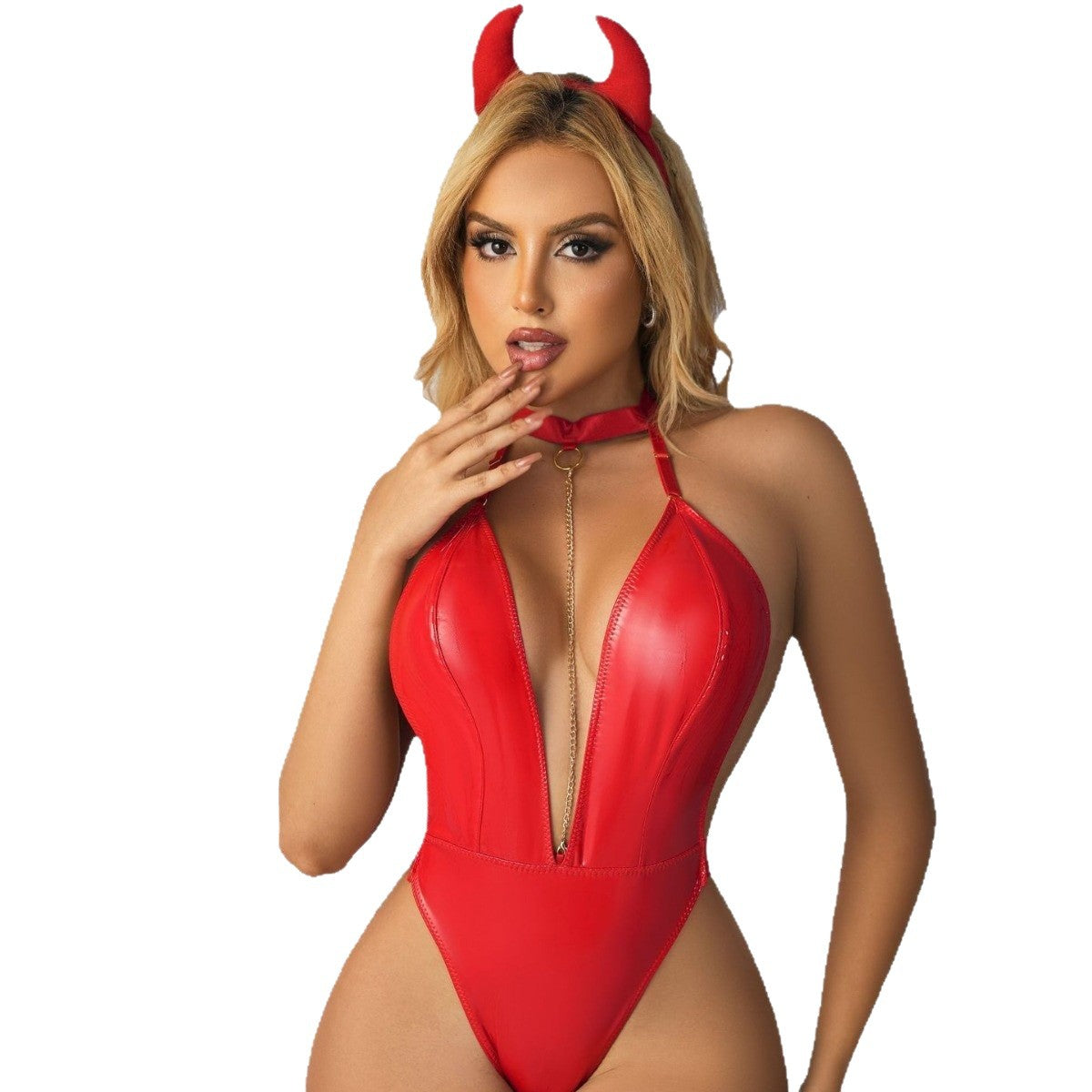 Pu Leather Bodysuit