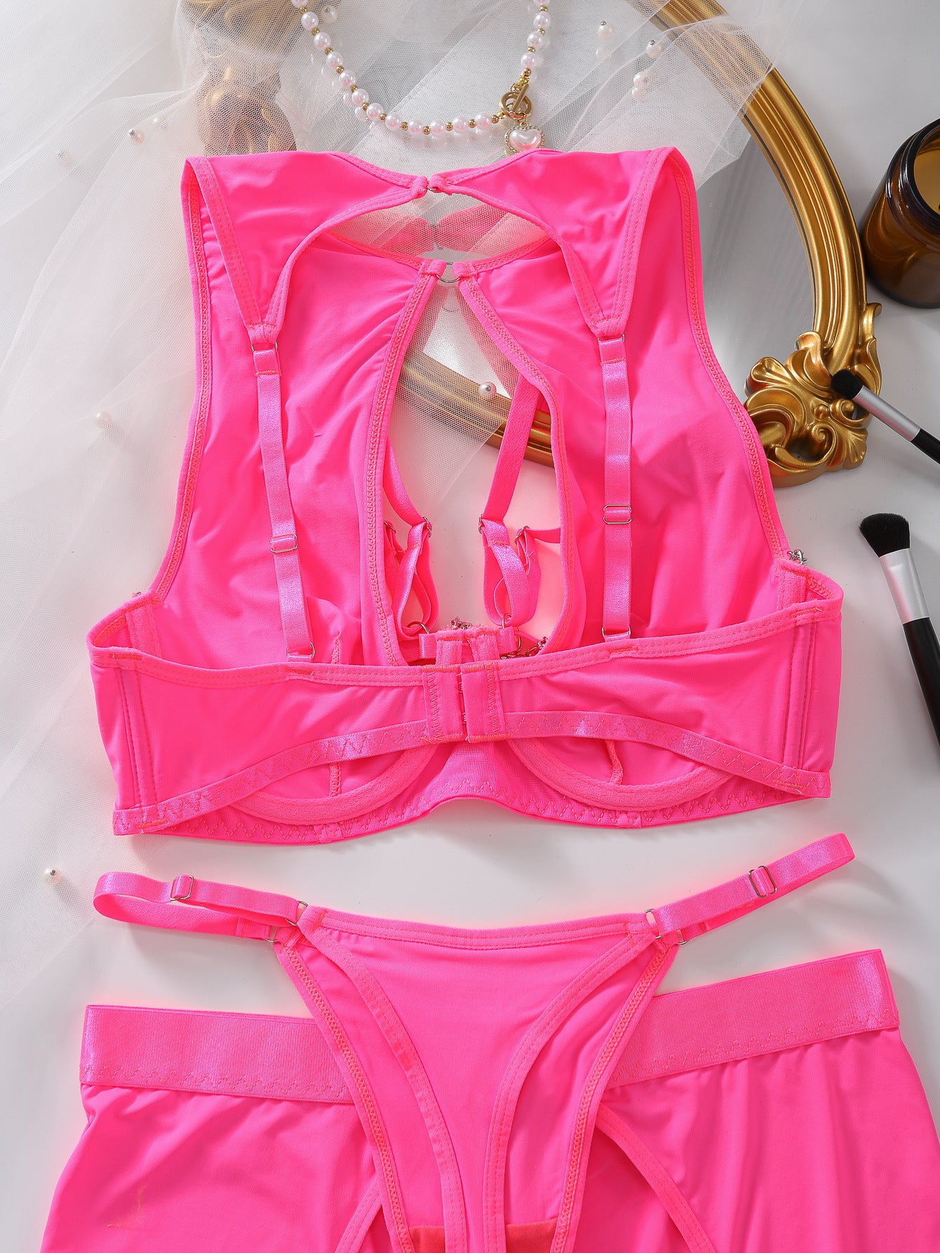 Open Crotch Panties Sheer Bra