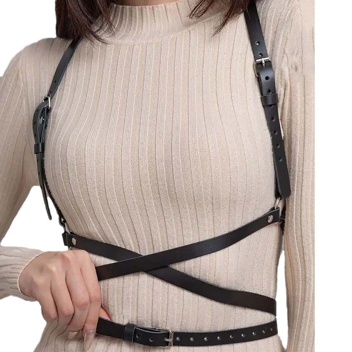 Women Leather Harness Belt