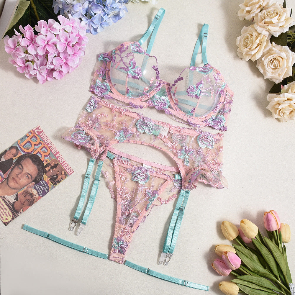 Embroidery Floral Lingerie Sheer