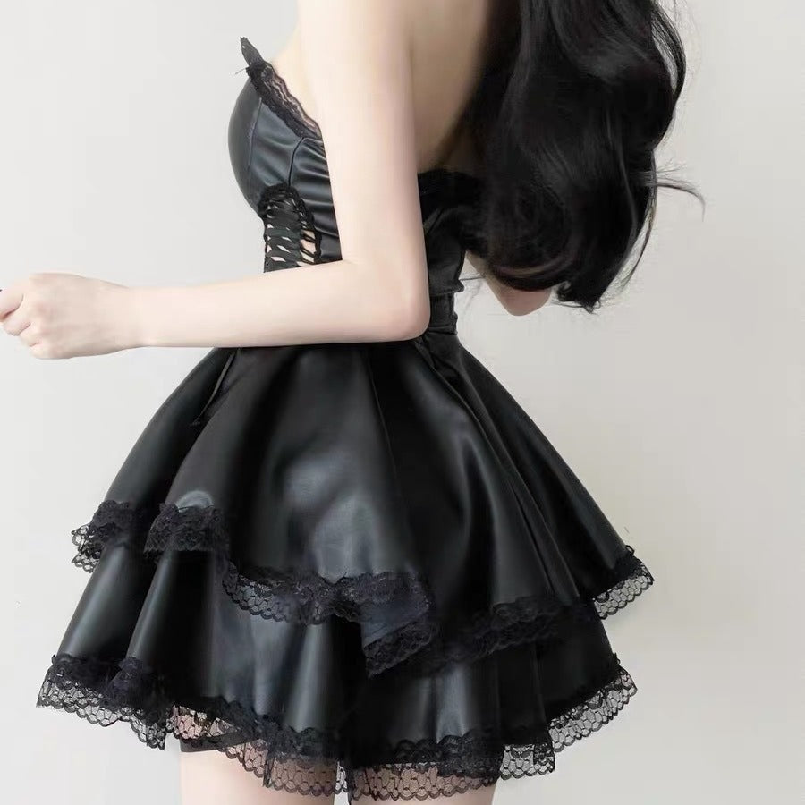Pleather Mini Dress