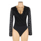 Slutty Open Back Bodysuit Black lingerie for older women Teddy