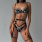 Naughty Black Garter Lingerie Set Latina Bra & Panty Sexiest