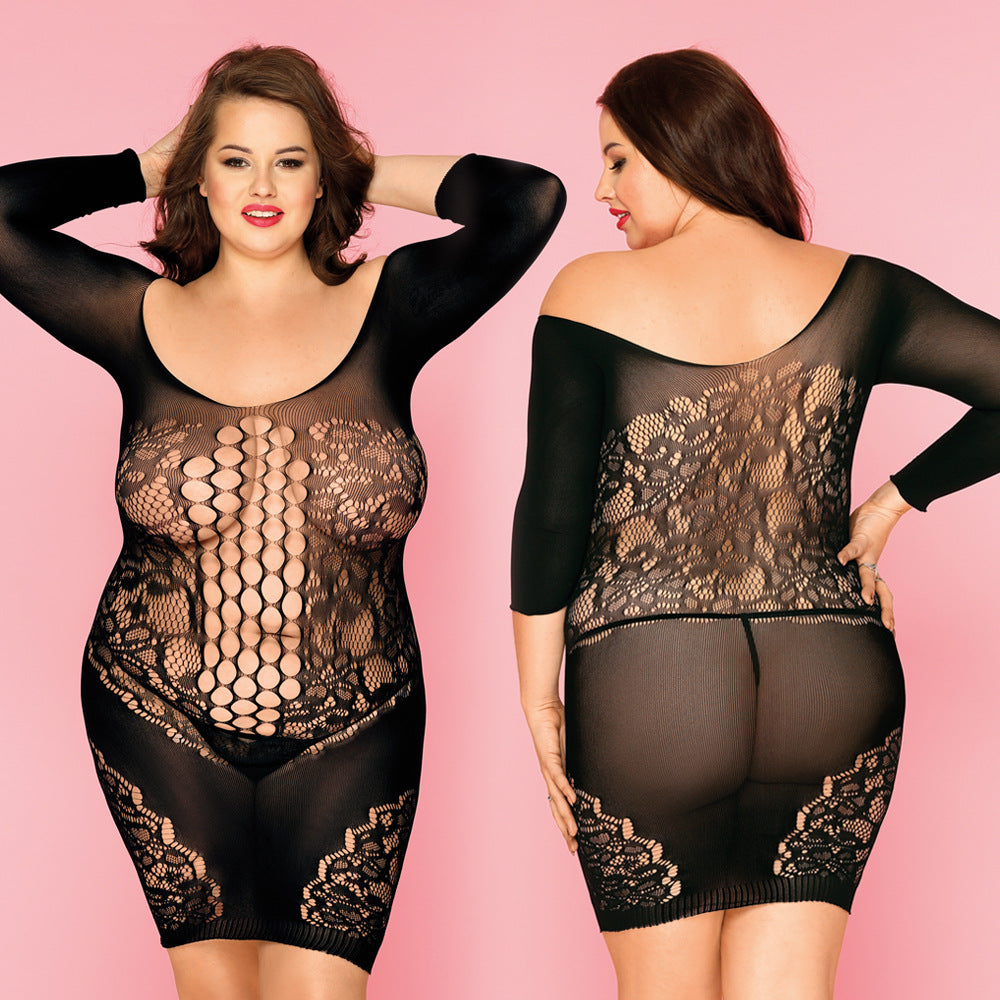 Plus Size Nasty Mesh Lingerie Intimate Dress Slutty