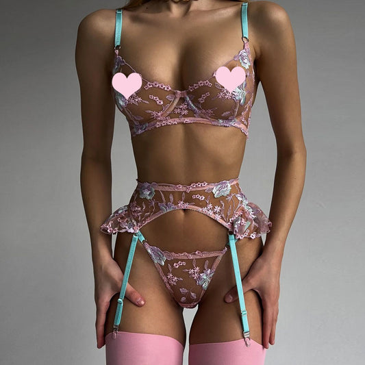 Embroidery Floral Lingerie Sheer