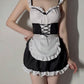 White Sexy Latina Dress Red French Maid Lingerie Costume Role Play