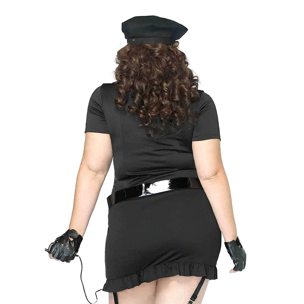 Plus Size Extreme Sexy Police Costumes Submissive Cosplay Lingerie Dress Intimate