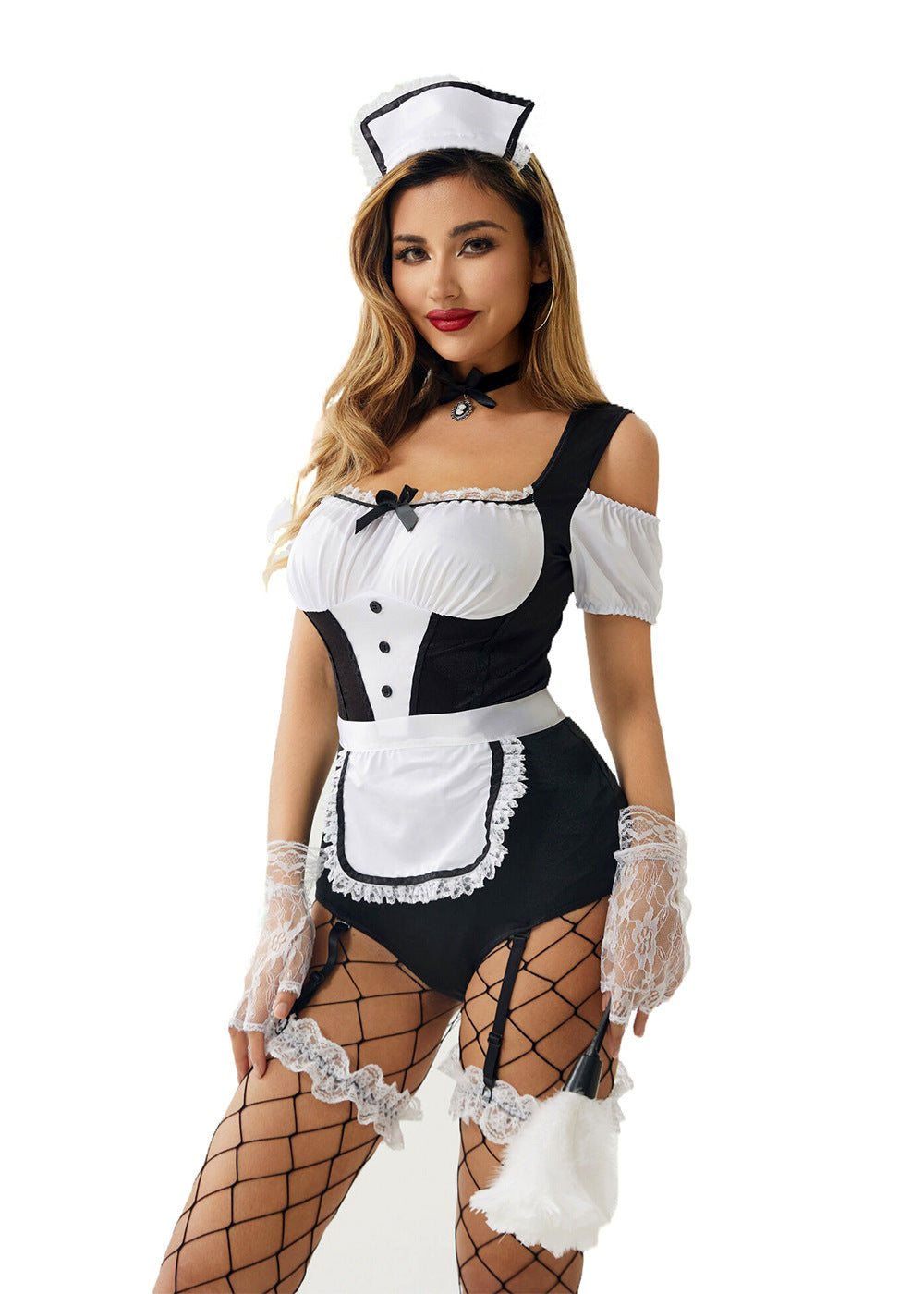 Submissive Sexy French Maid Costumes Slutty Anime Cosplay Lingerie Bodysuit Revealing