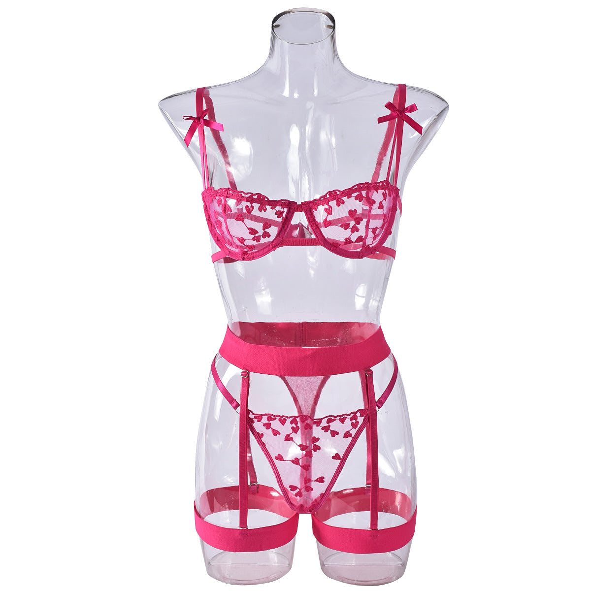 See Thru Plus Size Garter Lingerie Set Sexiest Bra & Panty Hot